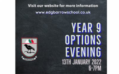  Year 9 Options Evening - subject information & presentations 